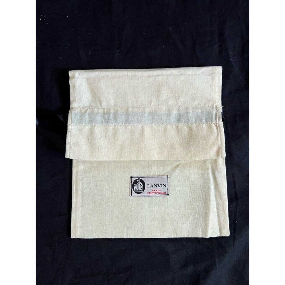 Lanvin Drawstring Dustbag Ivory 100% Cotton 13.5" X 7.5'' - Picture 6 of 7